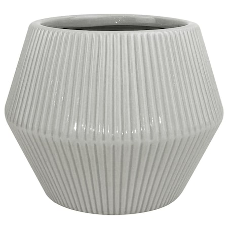 Trendspot 8 in. Dia. Rena Ceramic Planter, Light Gray, 2PK 7008875